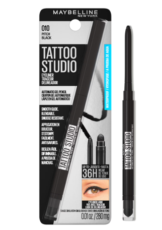 MAYBELLINE TATTOO STUDIO EYELINER - 010 PITCH BLACK - MAYBELLINE DELINEADOR DE OJO  - Comprar en Panama