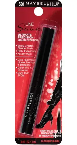 MAYBELLINE LINE STILETTO - LIQUID EYELINER - BLACKEST BLACK 501 - MAYBELLINE DELINEADOR DE OJO  - Comprar en Panama