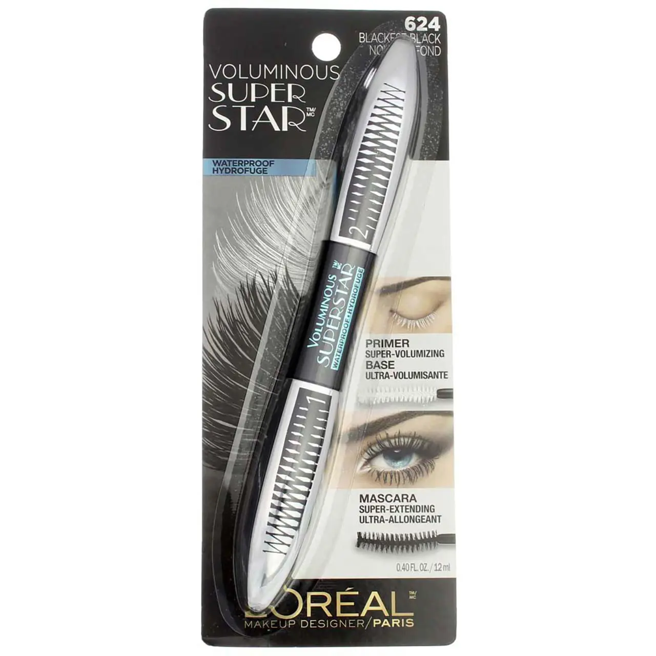 L'Oréal Paris Voluminous Superstar Waterproof - 624 - Blackest Black - LOREAL MASCARA  - Comprar en Panama
