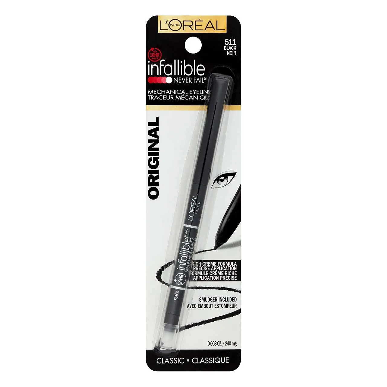  L'Oréal Infallible Original Never Fail 511 Black - LOREAL DELINEADOR DE OJO  - Comprar en Panama