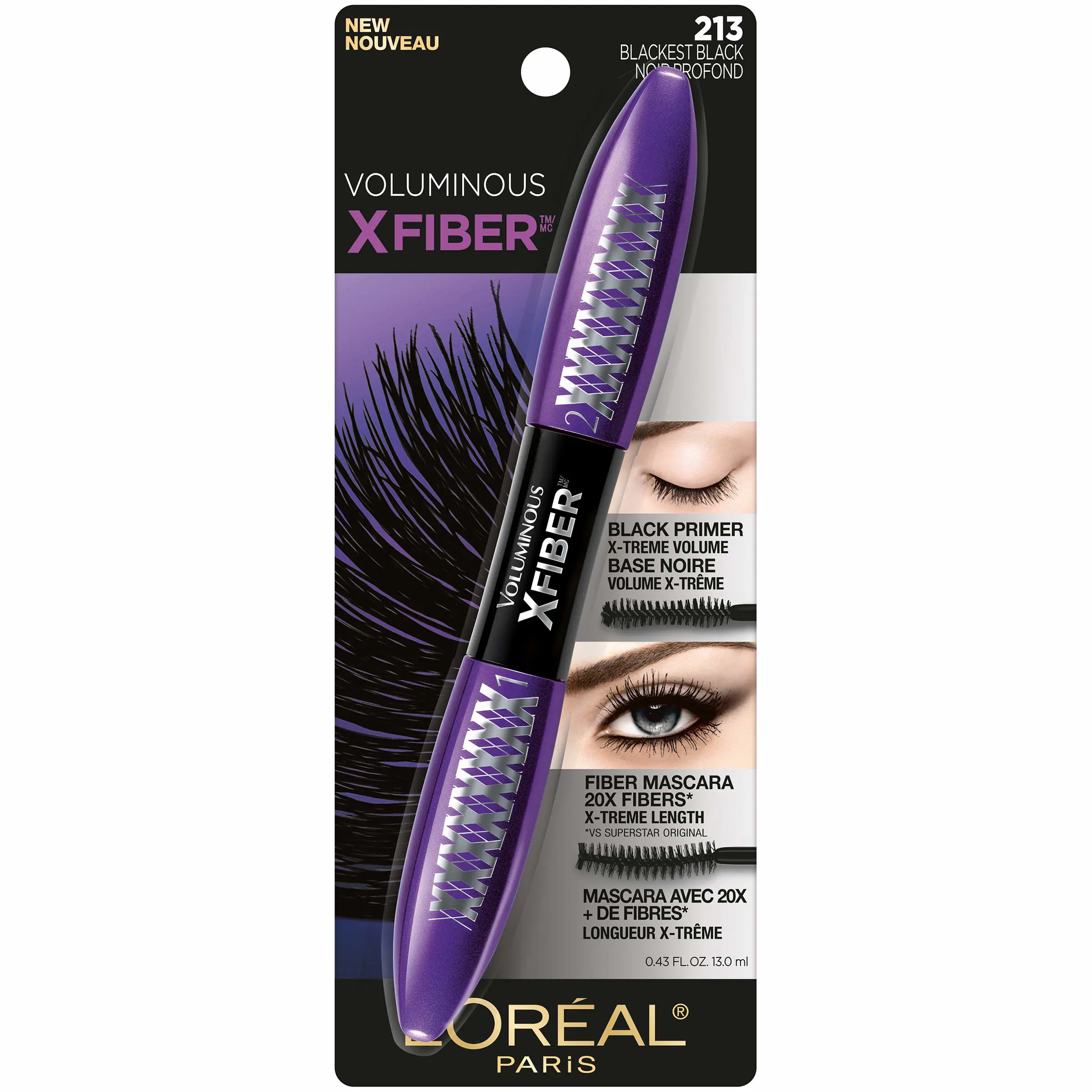 L’ORÉAL VOLUMINOUS X FIBER – 213 BLACKEST BLACK - LOREAL MASCARA  en Panama
