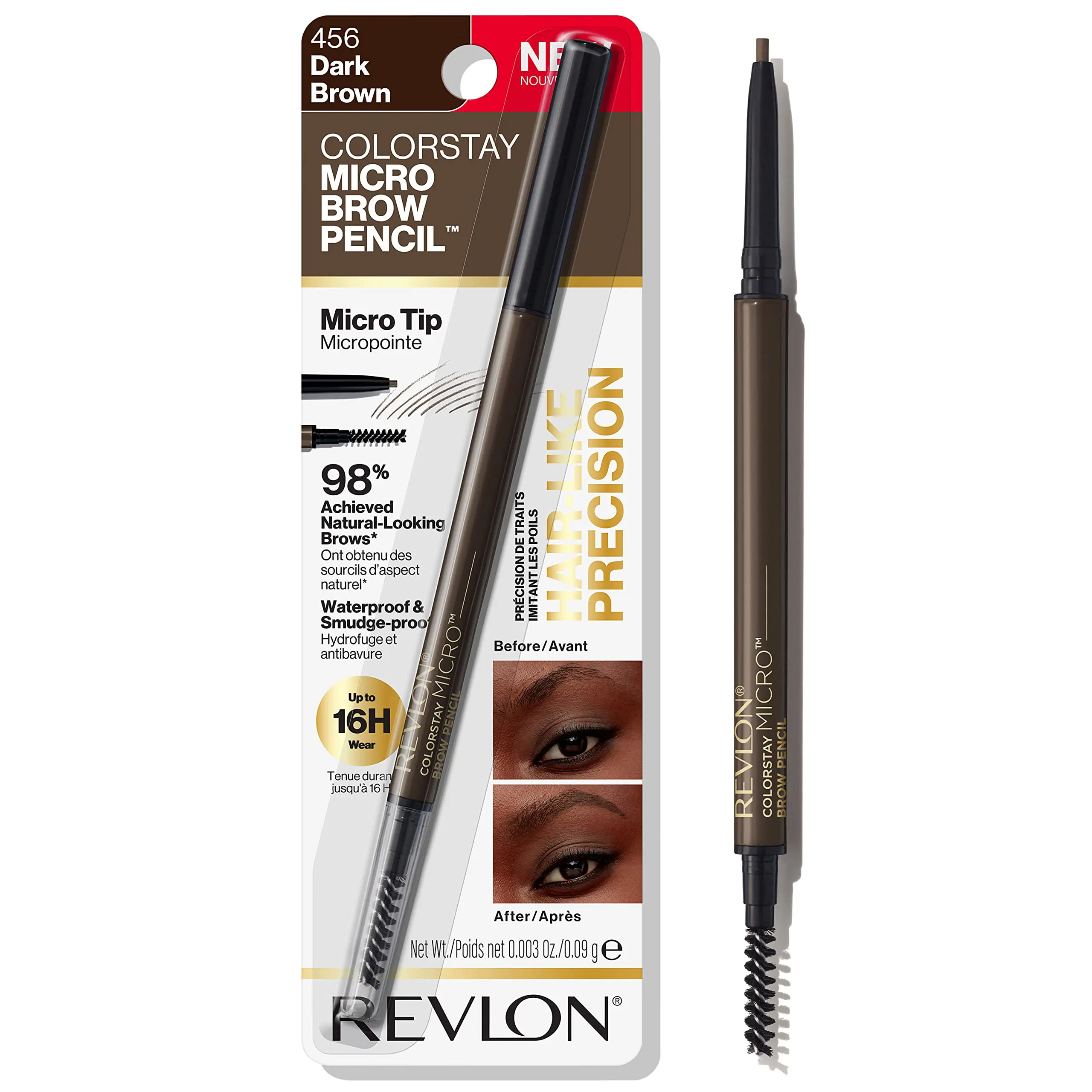 REVLON - COLORSTAY MICRO BROW PENCIL - 456 DARK BROWN tono 456 Dark - Revlon PRODUCTO DE CEJA  en Panama