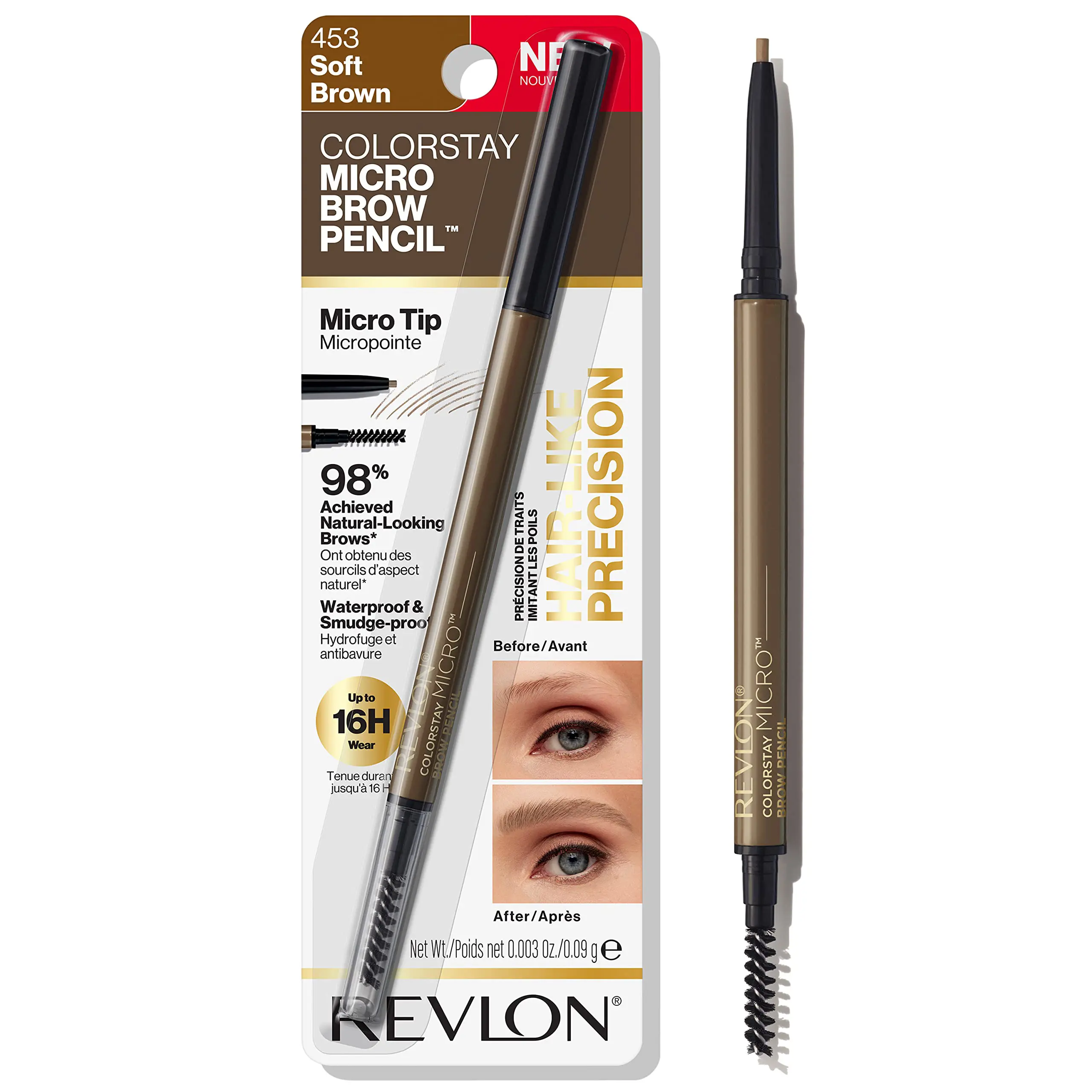 REVLON - COLORSTAY MICRO BROW PENCIL - 456 DARK BROWN tono 453 Soft - Revlon PRODUCTO DE CEJA  en Panama