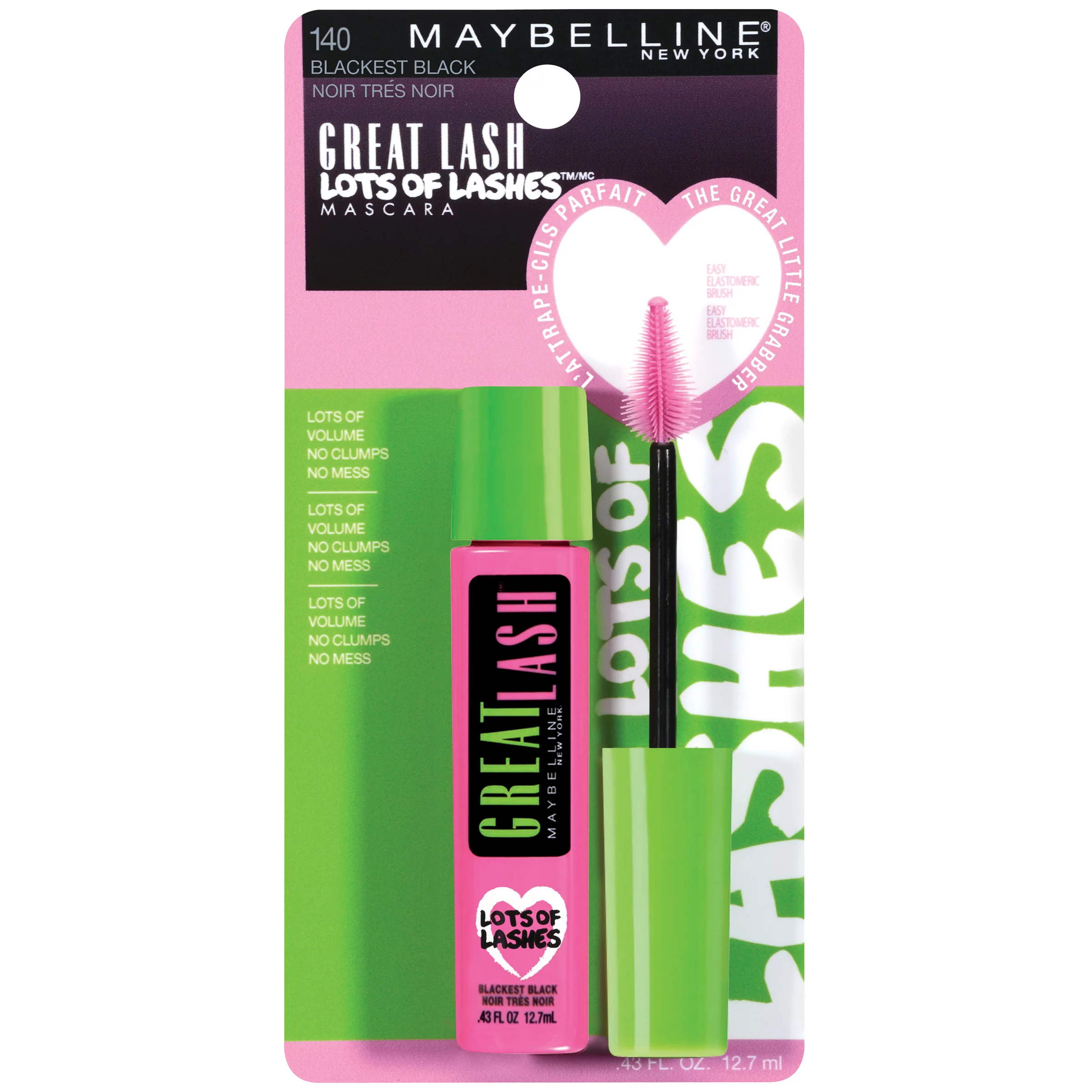 MAYBELLINE - GREAT LASH - 140 BLACKEST BLACK - Maybelline MASCARA  en Panama