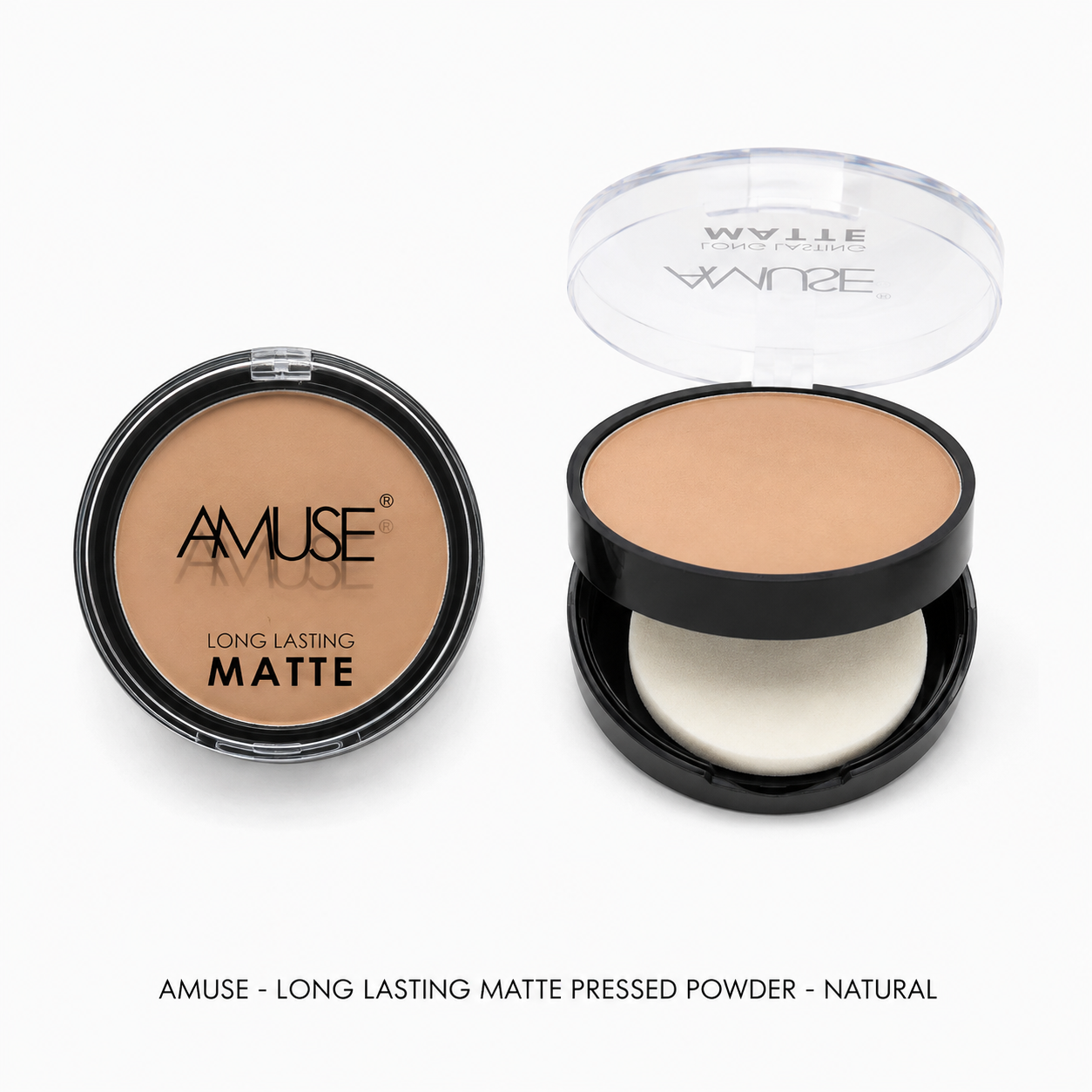 AMUSE - NATURAL - LONG LASTING MATE - PRESSED POWDER