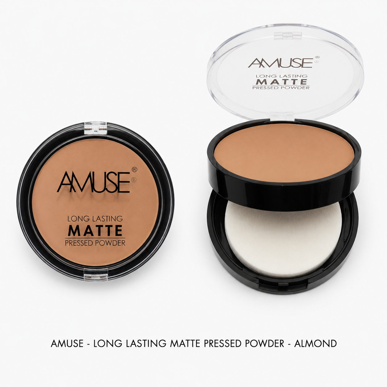 AMUSE - ALMOND - LONG LASTING MATE - PRESSED POWDER -