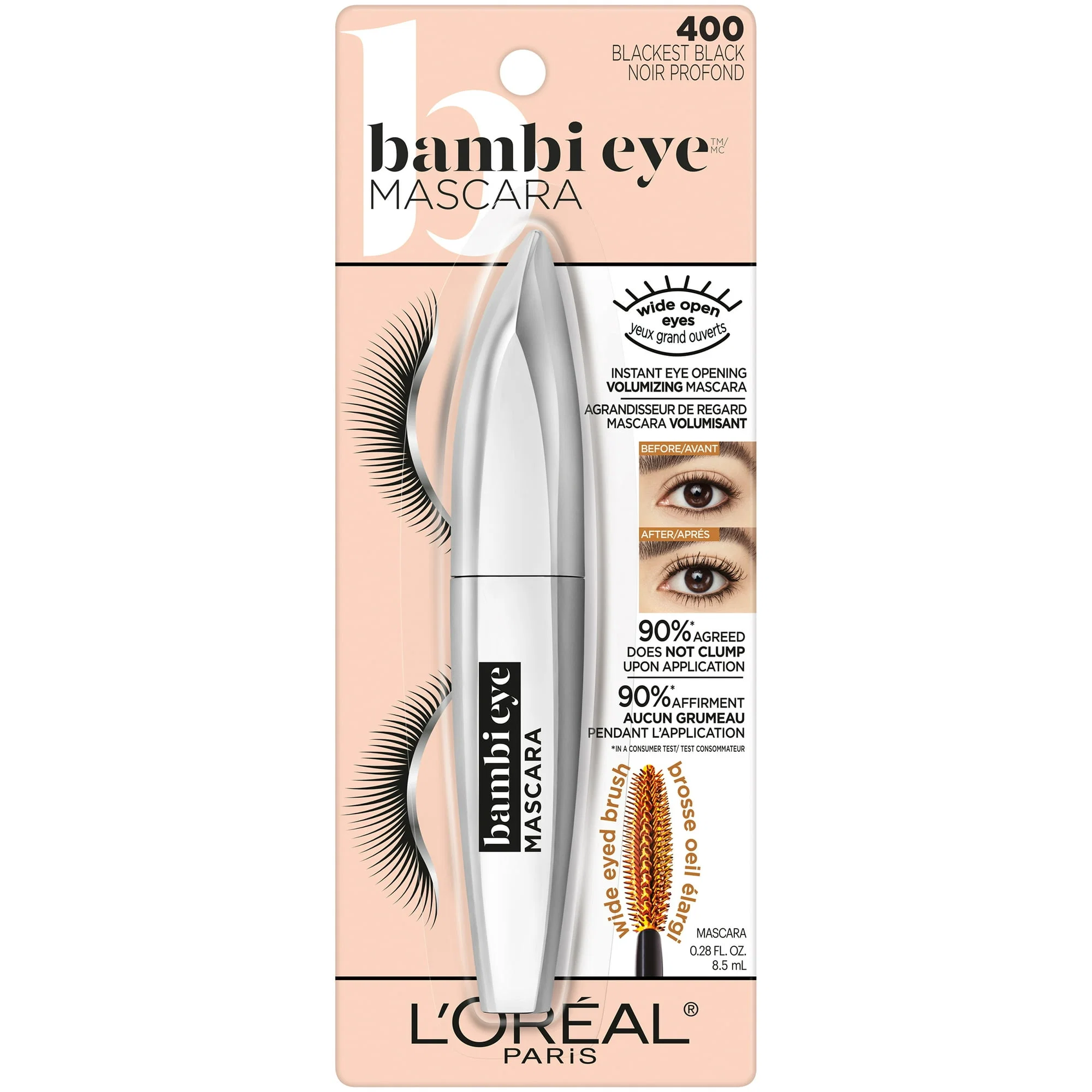 L'ORÉAL - BAMBI EYE MASCARA - 400 BLACKEST BLACK - LOREAL MASCARA  - Comprar en Panama
