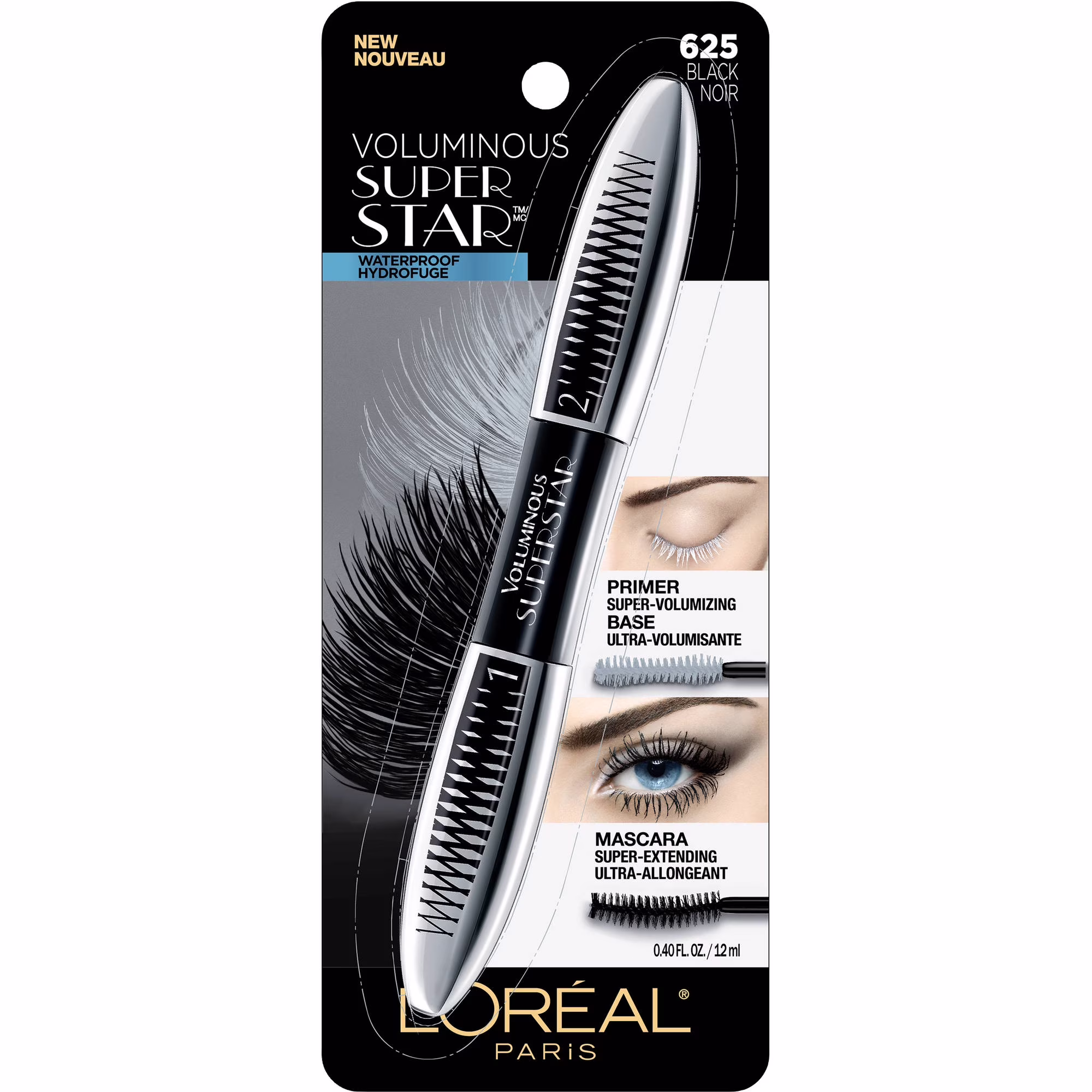 L’ORÉAL VOLUMINOUS - SUPER STAR - WATERPROOF - 625 BLACK NOIR