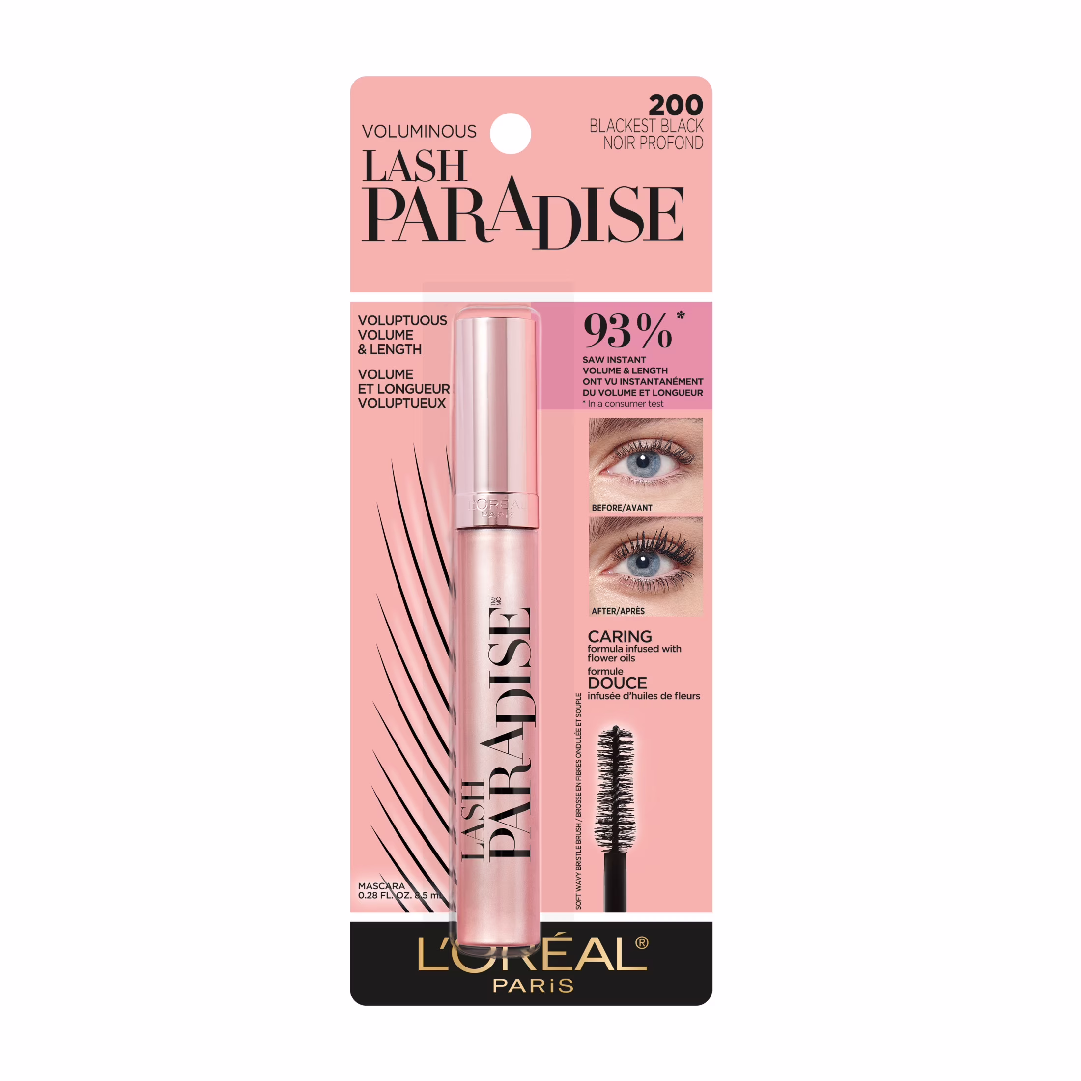 L'ORÉAL - VOLUMINOUS LASH PARADISE MASCARA - 200 BLACKEST BLACK