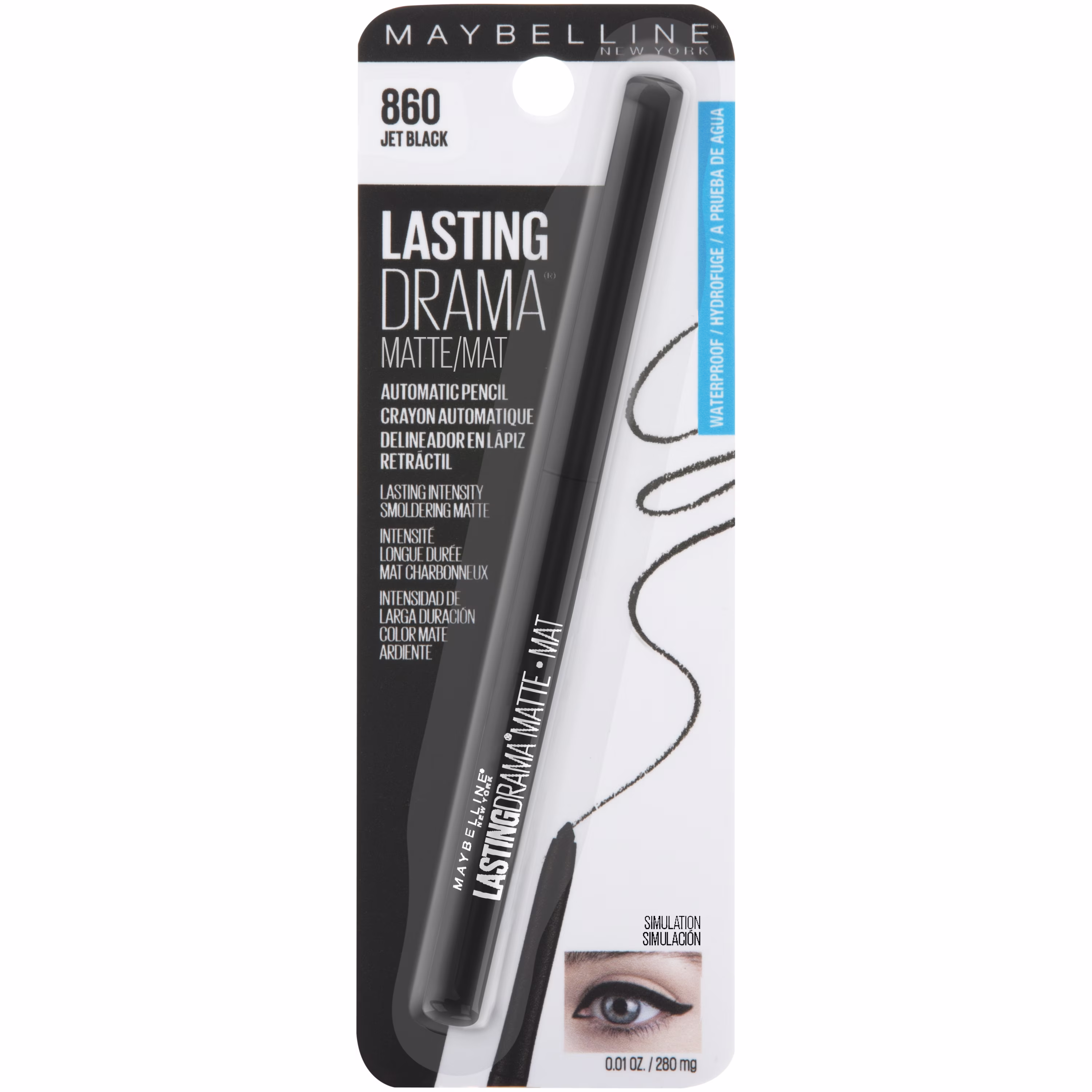 MAYBELLINE - LASTING DRAMA CRAYON - 860 JET BLACK - MAYBELLINE DELINEADOR DE OJO  - Comprar en Panama