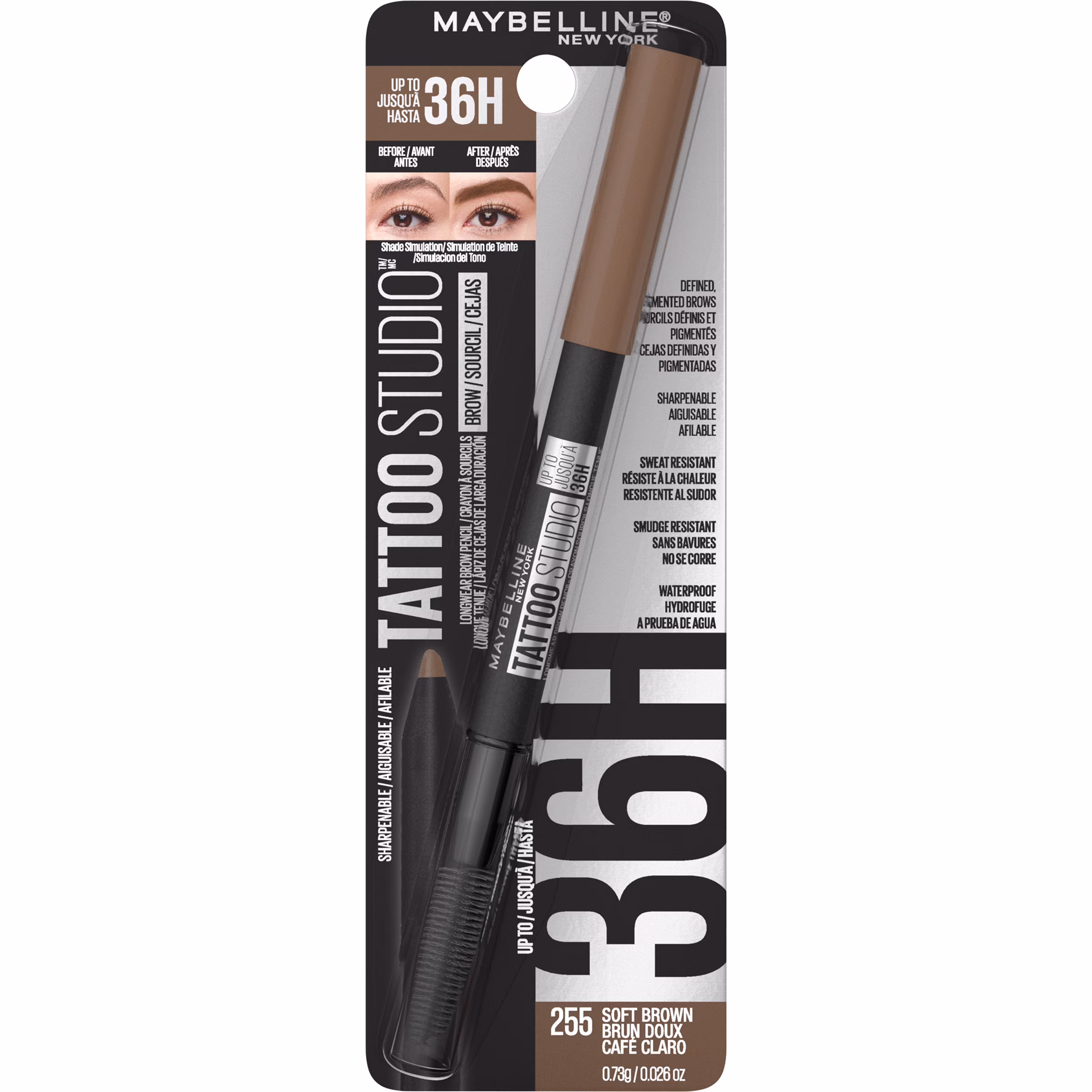 MAYBELLINE - BROW TATTO STUDIO - 255 SOFT BROWN