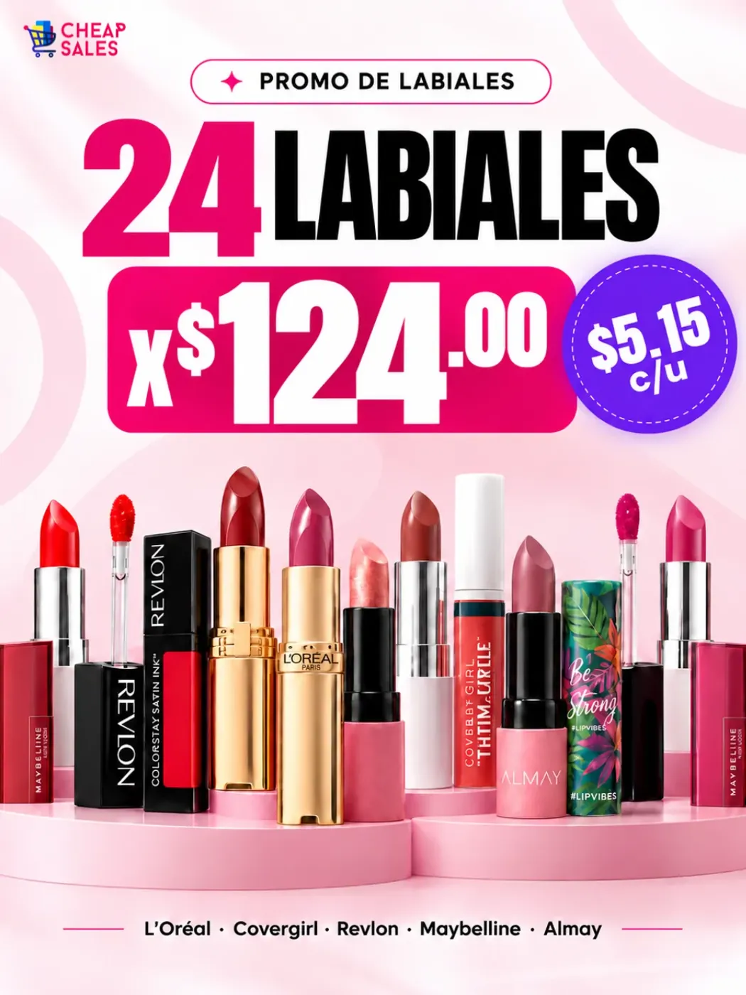 PROMO DE 24 LABIALES - VARIADO LABIALES - Comprar en Panama