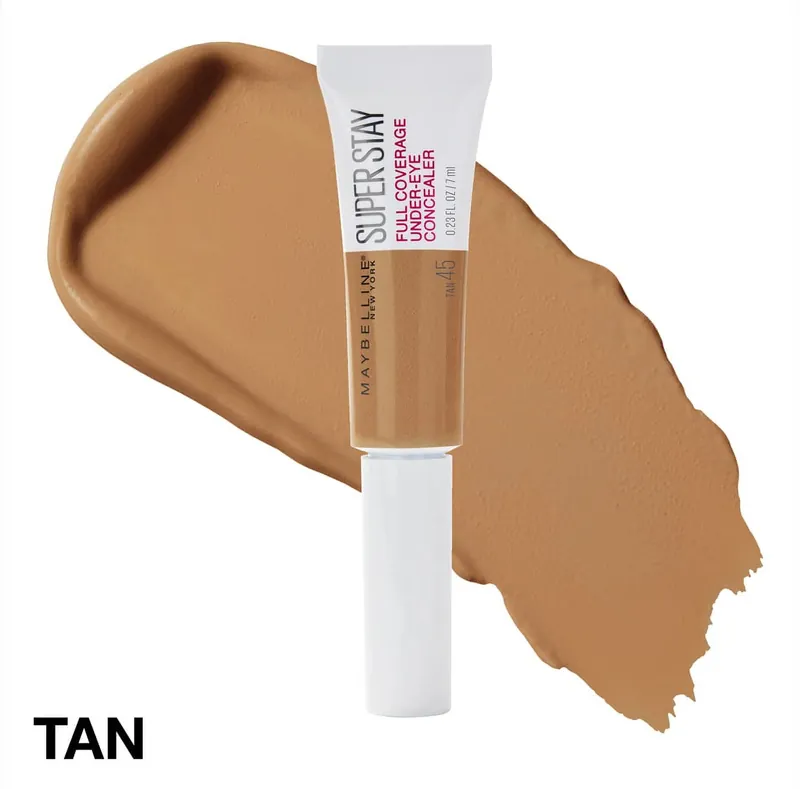 MAYBELLINE -SUPER STAY FULL COVERAGE UNDER EYE CONCEALER -45 - TAN  - MAYBELLINE - vista adicional