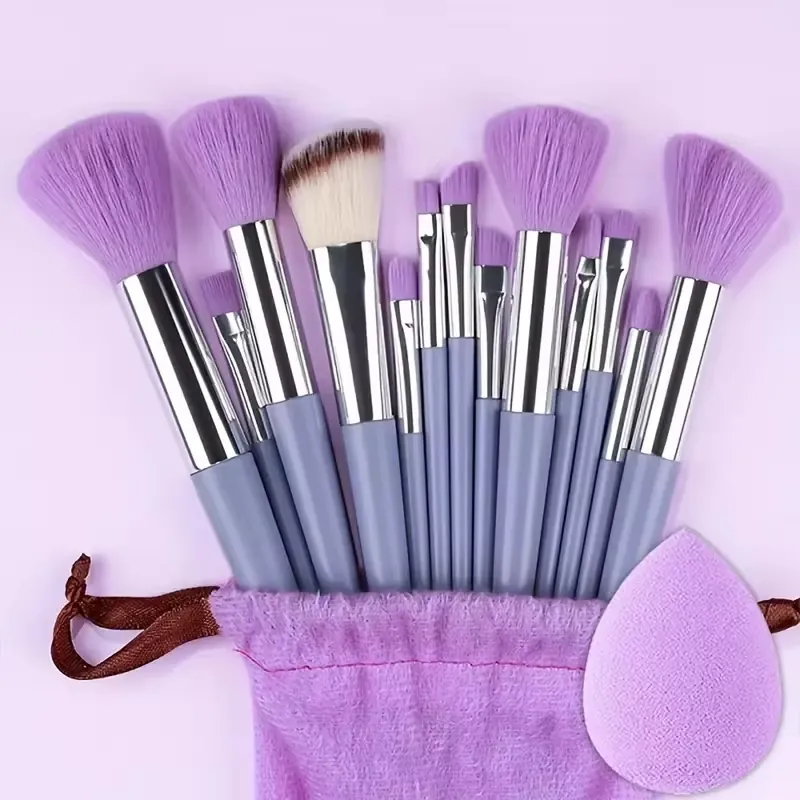 SET 12 BROCHAS CON ESTUCHE DE FELPA - MORADO	 - NULL ACCESORIOS / COSMETICOS - Comprar en Panama