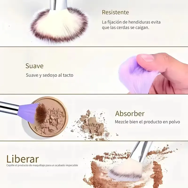 SET 12 BROCHAS CON ESTUCHE DE FELPA - CHOCOLATE - NULL - vista adicional