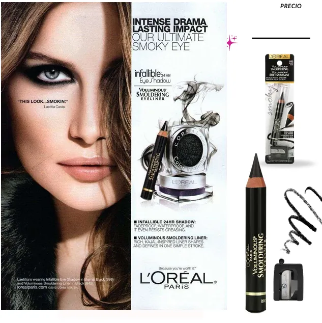 Loreal Infallible - VOLUMINOUS SMOLDERING SMOKY EYE -NEGRO  - LOREAL DELINEADOR DE OJO  - Comprar en Panama