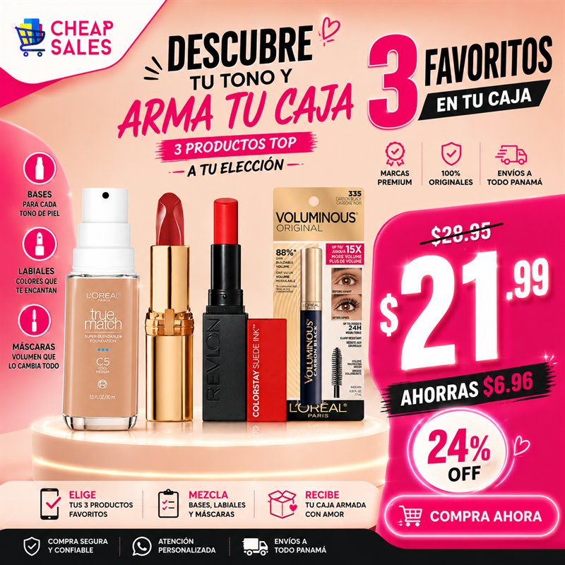 PROMO LABIALES tono 3 Piezas De Tu Tono - Varias marcas LABIALES en Panama