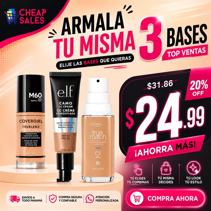 PROMO LABIALES tono Trío De Bases - 3 Piezas - Varias marcas LABIALES en Panama