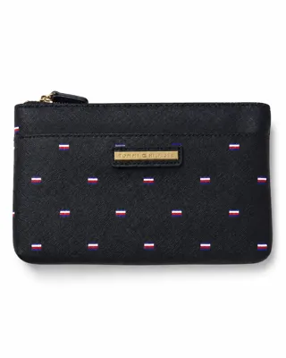 Cartera Tommy Hilfiger Negra con Diseño de Banderas